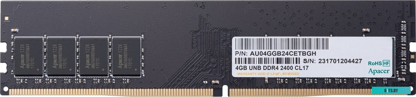 Модуль памяти Apacer 4GB DDR4 PC4-19200 [AU04GGB24CETBGH]