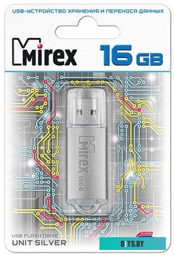USB накопитель (Флешка) Mirex Unit Silver 16GB [13600-FMUUSI16]