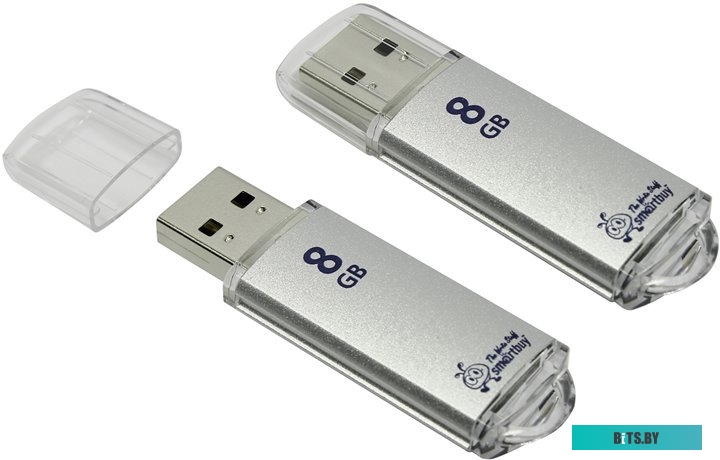 USB накопитель (Флешка) Smart Buy 8GB V-Cut Silver [SB8GBVC-S]