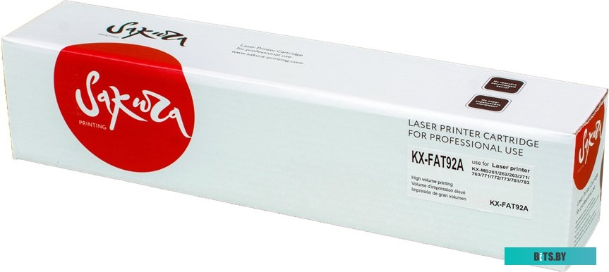 SAKXFAT92A Картридж SAKURA KXFAT92A для Panasonic KX-MB262/263/271/283/763/772/773/781/783, черный, 2000 к.