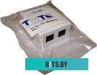Настенная розетка TWT SM2-4545-WH, 2 порта RJ-45 категории 5е, UTP, белая
