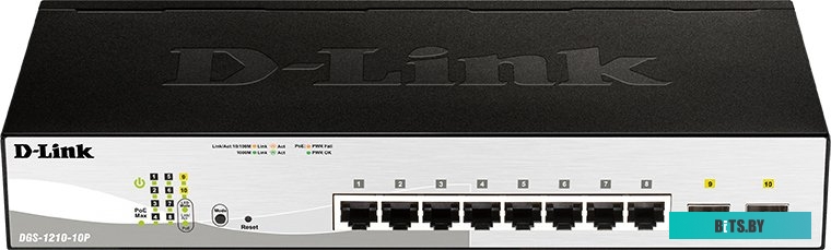 Управляемый коммутатор 2-го уровня D-Link DGS-1210-10P/F1A