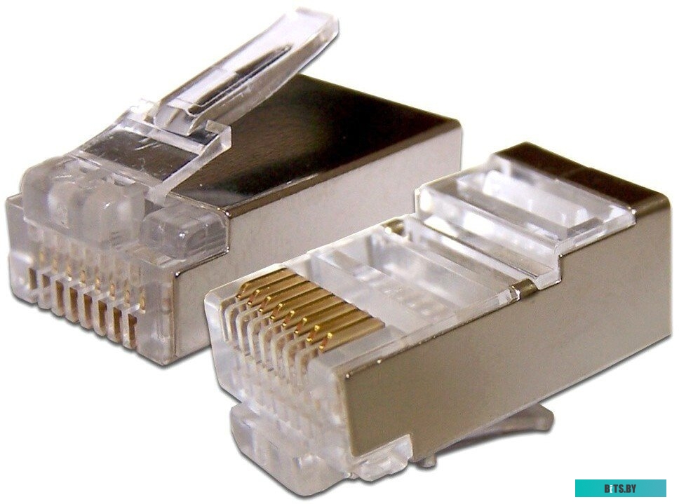 Коннектор RJ45 TWT PL45/S-8P8C-6T, экранированный, 8P8C, универсальный, для толстого кабеля, cat.6