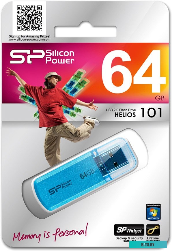 USB накопитель (Флешка) Silicon Power Helios 101 Blue 64GB (SP064GBUF2101V1B)