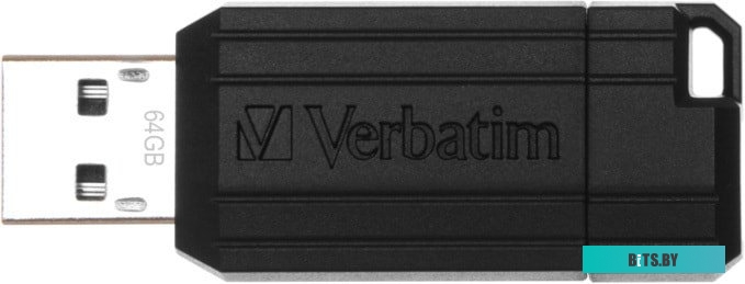 USB накопитель (Флешка) Verbatim PinStripe черный 64 GB (49065)
