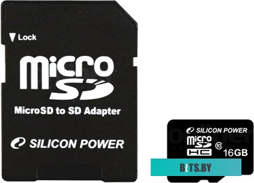 Карта памяти Silicon Power microSDHC (Class 10) 16GB (SP016GBSTH010V10)