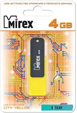 USB накопитель (Флешка) Mirex Color Blade City 4GB (желтый) [13600-FMUCYL04]