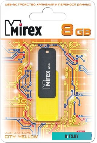 USB накопитель (Флешка) Mirex Color Blade City 8GB (желтый) [13600-FMUCYL08]
