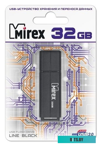 USB накопитель (Флешка) Mirex Color Blade Line 32GB (черный) [13600-FMULBK32]