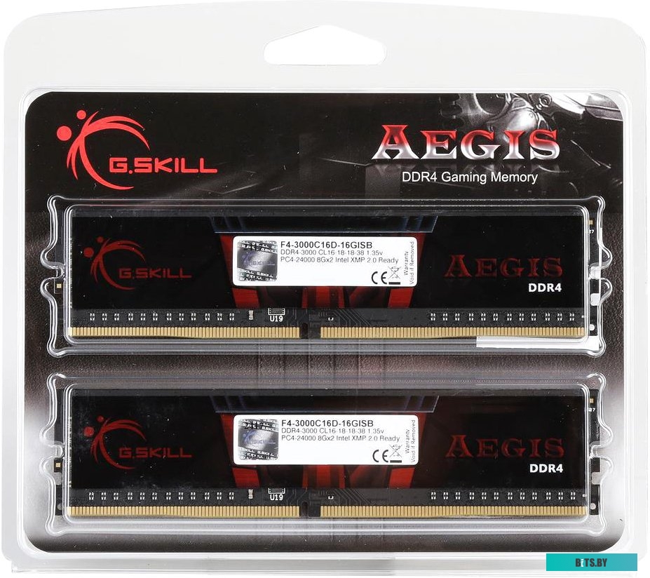 Оперативная память G.Skill Aegis 2x8GB DDR4 PC4-24000 F4-3000C16D-16GISB