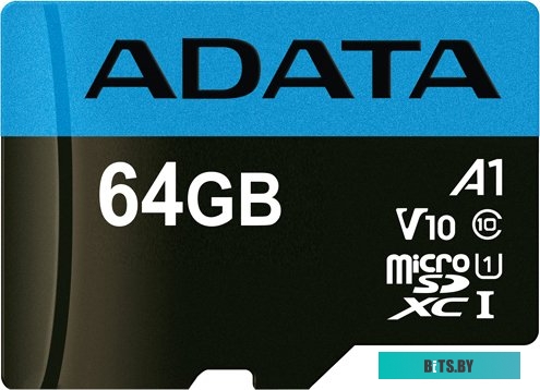 Карта памяти ADATA Premier AUSDX64GUICL10A1-RA1 microSDXC 64GB (с адаптером)