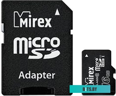 Карта памяти Mirex microSDHC UHS-I (Class 10) 16GB + адаптер [13613-ADSUHS16]