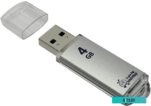 USB накопитель (Флешка) Smart Buy V-Cut 4GB (серебристый) [SB4GBVC-S]