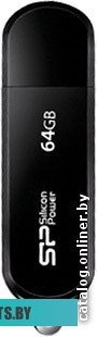 USB накопитель (Флешка) Silicon Power LuxMini 322 Black 64GB (SP064GBUF2322V1K)