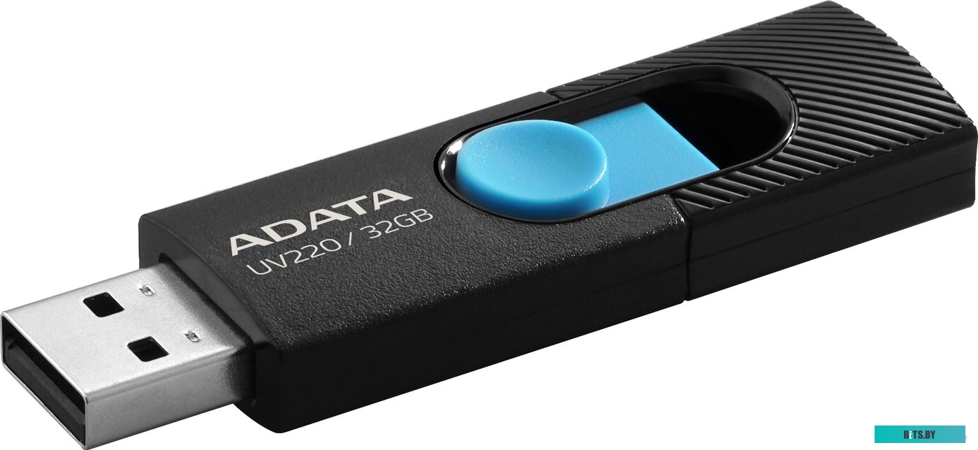 USB накопитель (Флешка) ADATA UV220 32GB (черный/голубой) <AUV220-32G-RBKBL>
