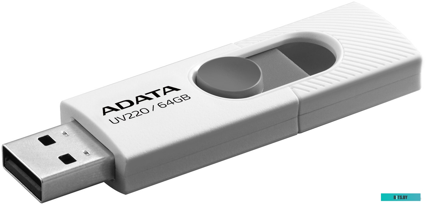 USB накопитель (Флешка) ADATA UV220 64GB (белый/серый) <AUV220-64G-RWHGY>