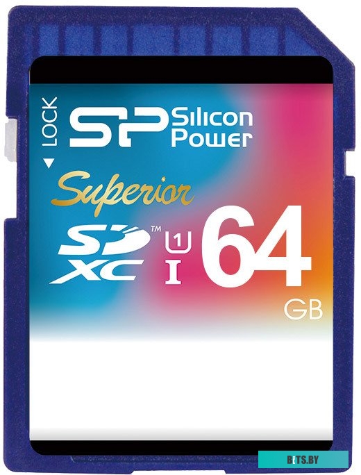 Карта памяти Silicon Power SDXC Superior UHS-1 (Class 10) 64 GB (SP064GBSDXCU1V10)