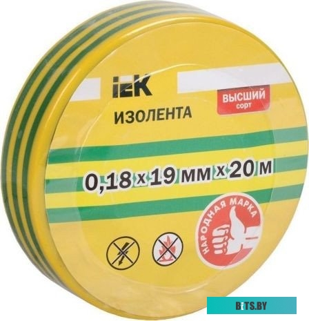 UIZ-20-10-K01 изолента 0,18*19мм белая 20 метров ИЭК