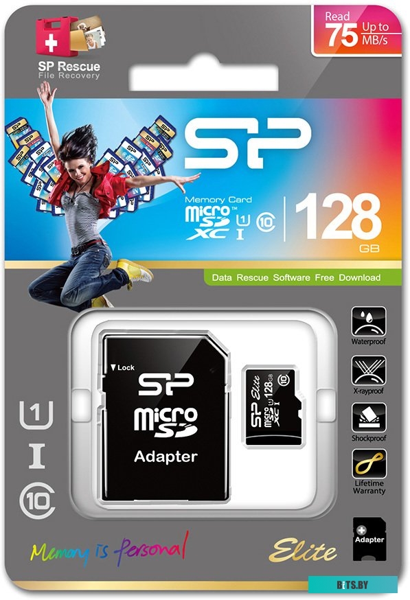 Карта памяти Silicon Power microSDXC Elite UHS-1 (Class 10) 128GB (SP128GBSTXBU1V10SP)
