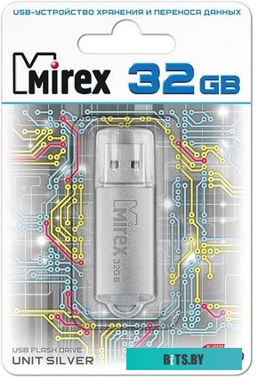 USB накопитель (Флешка) Mirex Unit Silver 32GB [13600-FMUUSI32]
