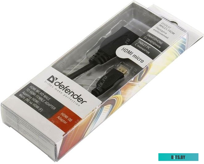 Defender < 87301 > Кабель-переходник microHDMI (M) - > HDMI (F)   8см