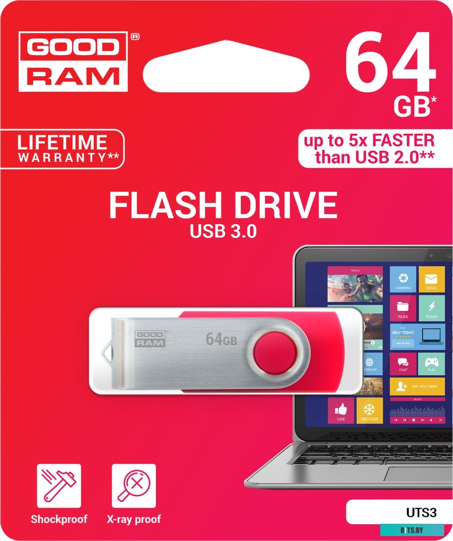 USB накопитель (Флешка) GoodRam UTS3 64GB [UTS3-0640R0R11]