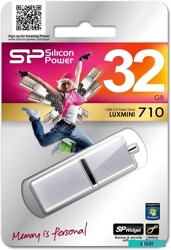 USB накопитель (Флешка) Silicon Power LuxMini 710 32Gb Silver (SP032GBUF2710V1S)