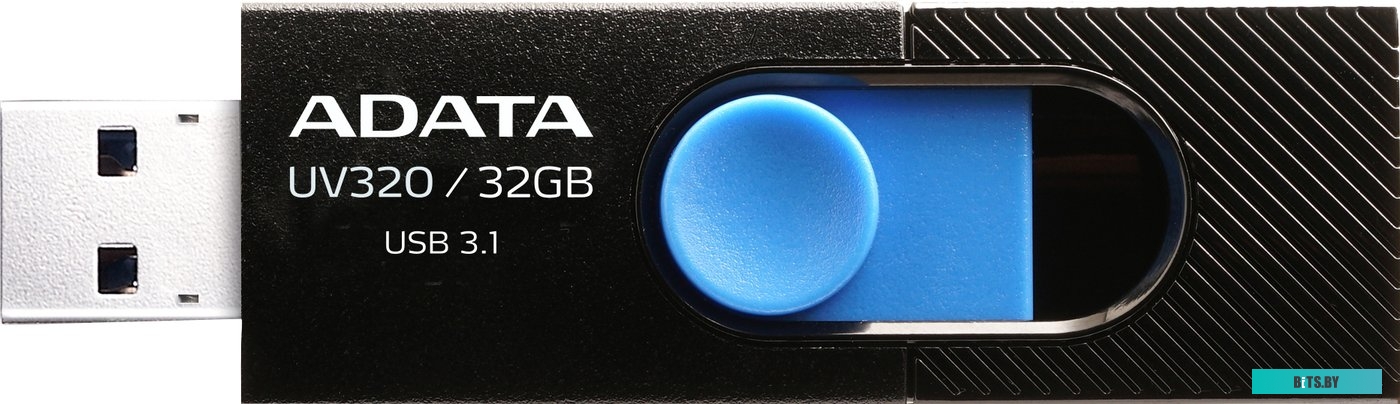 USB накопитель (Флешка) ADATA UV320 32GB (черный/голубой) <AUV320-32G-RBKBL>