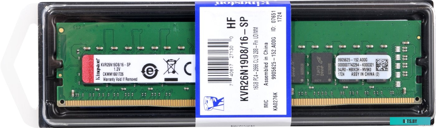 Модуль памяти Kingston ValueRAM 16GB DDR4 PC4-21300 KVR26N19D8/16