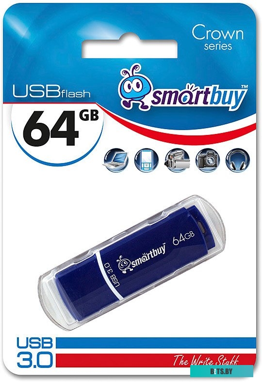 USB накопитель (Флешка) Smart Buy Crown Blue 64GB (SB64GBCRW-Bl)