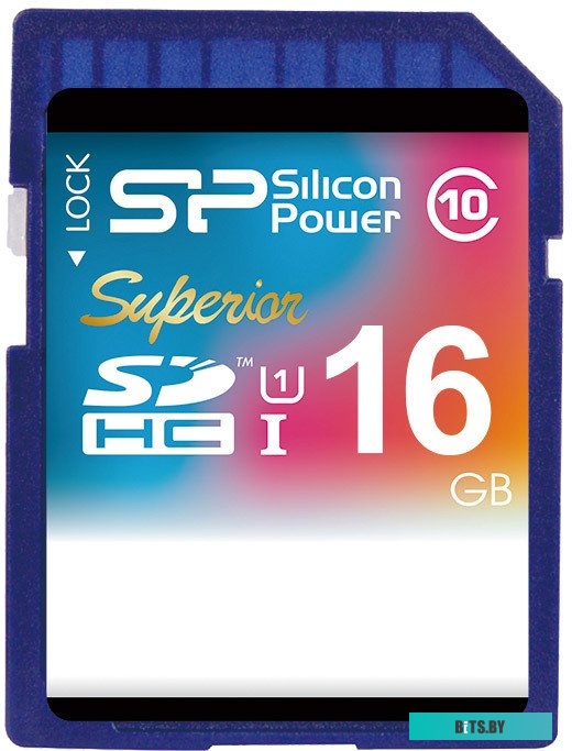 Карта памяти Silicon Power SDHC Superior UHS-1 (Class 10) 16 GB (SP016GBSDHCU1V10)