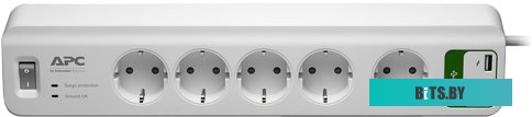 Сетевой фильтр APC Essential SurgeArrest 5 розеток, белый (PM5U-RS)