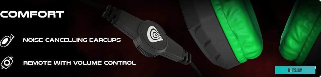 Наушники (Гарнитура) Genesis Argon 200 (черный/зеленый)