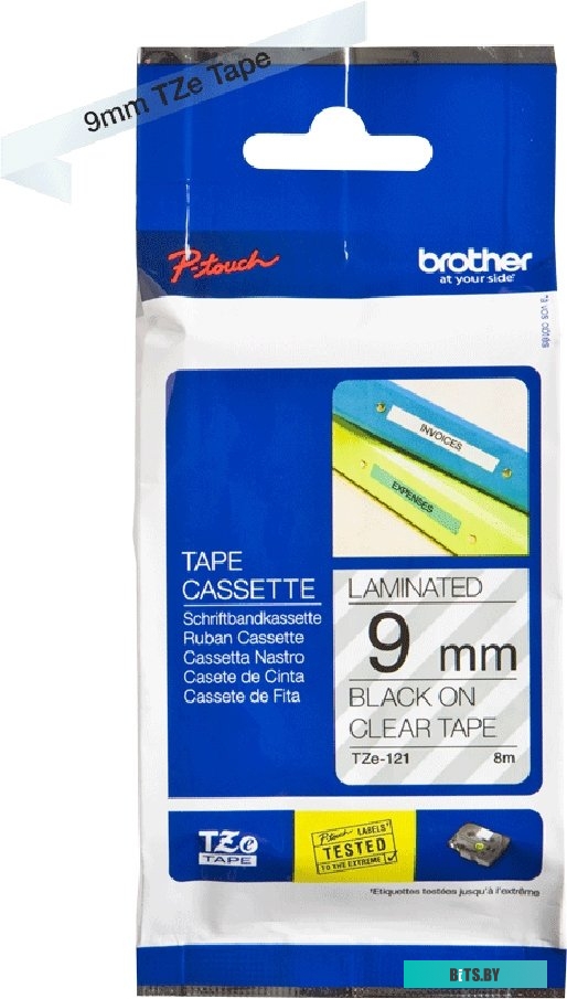 Лента Brother TZe-121 (9 мм, 8 м)