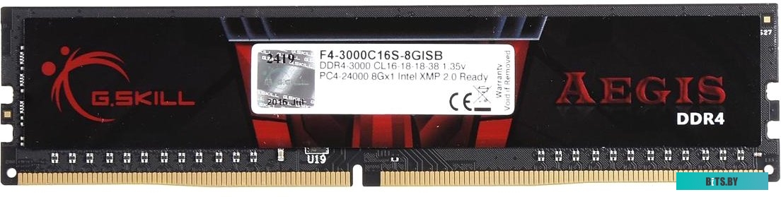 Оперативная память G.Skill Aegis 8GB DDR4 PC4-24000 F4-3000C16S-8GISB