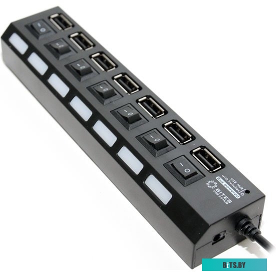 USB-хаб 5bites HB27-203PBK