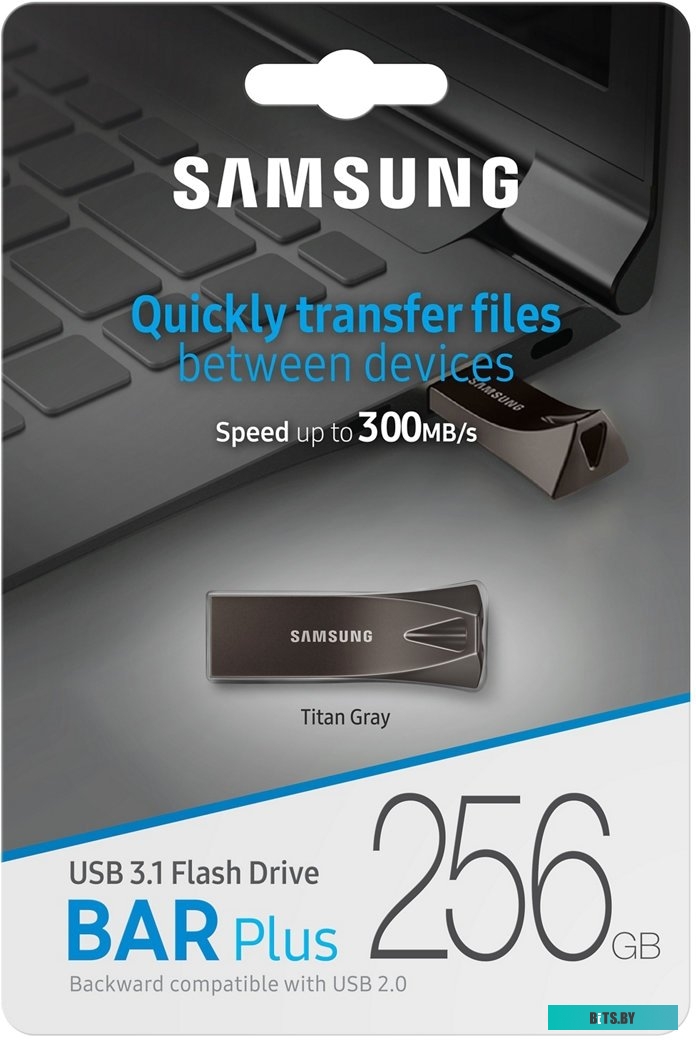 USB накопитель (Флешка) Samsung BAR Plus 256GB (титан) <MUF-256BE4/APC>