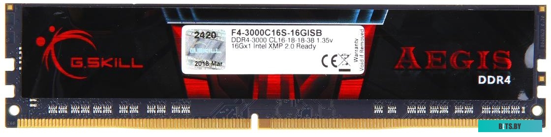 Оперативная память G.Skill Aegis 16GB DDR4 PC4-24000 F4-3000C16S-16GISB