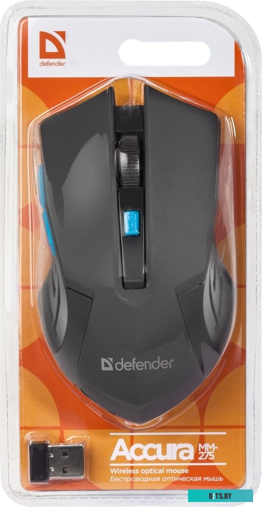 Мышь Defender Accura MM-275 (черный/синий) <52275>