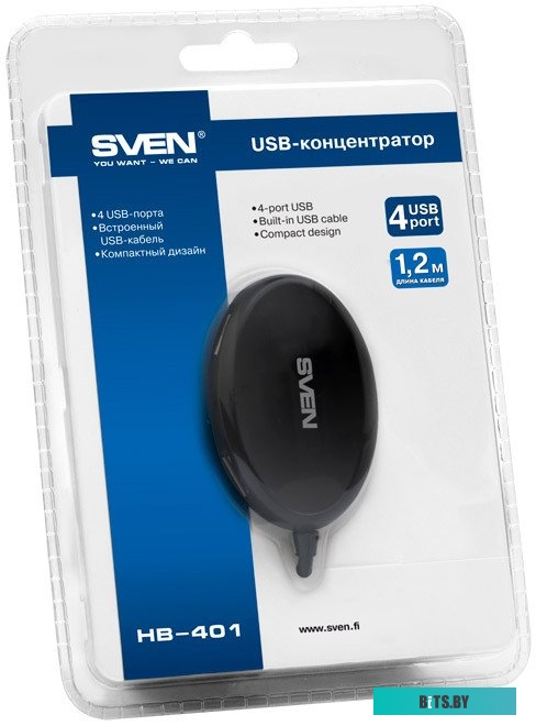 Концентратор USB (Хаб) Sven HB-401 Black <SV-012830>