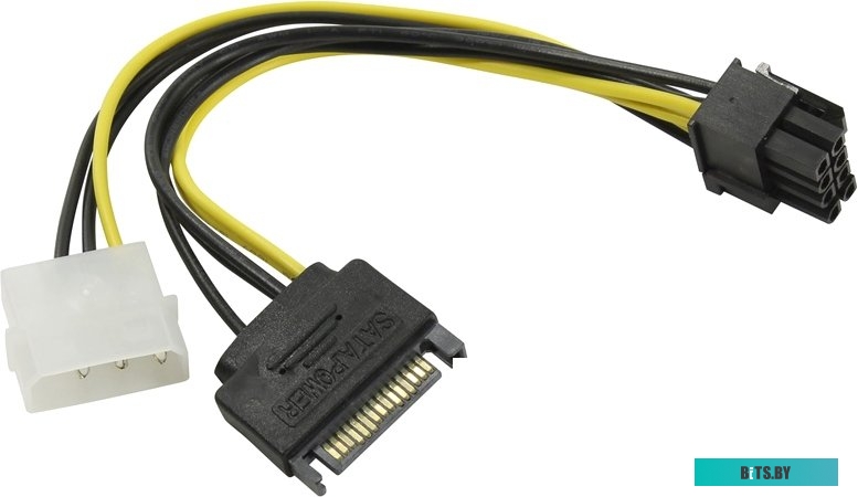 Переходник питания для видеокарт 1SATA M+1big->6/8pin  Orient (C578)