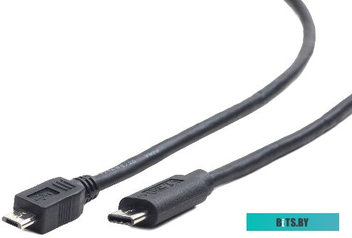 Кабель Cablexpert CCP-USB2-mBMCM-1M microUSB 2.0/USB 2.0 Type-C, черный, длина 1 м