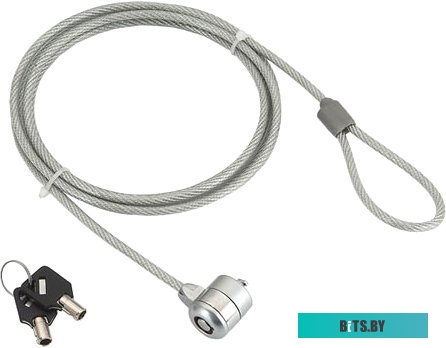 Замок для ноутбука LK-K-01 Gembird w/2key, стальной трос 4мм