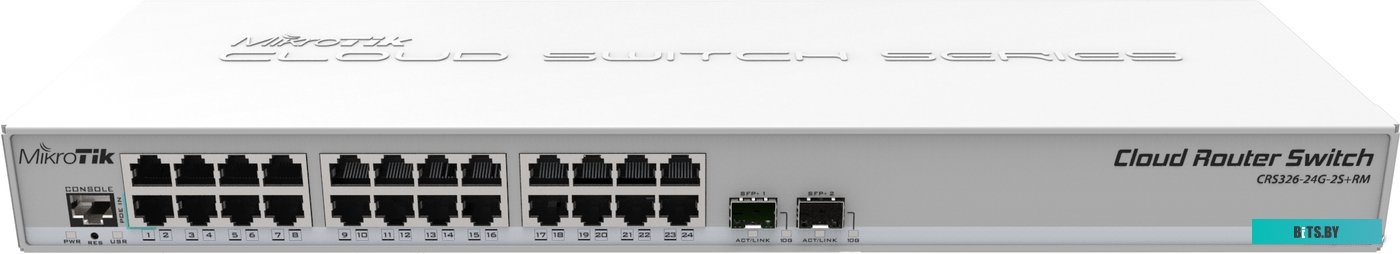 Управляемый коммутатор 3-го уровня Mikrotik CRS326-24G-2S+RM