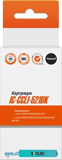 Картридж T2 IC-CCLI-521BK (аналог Canon CLI-521 Black)