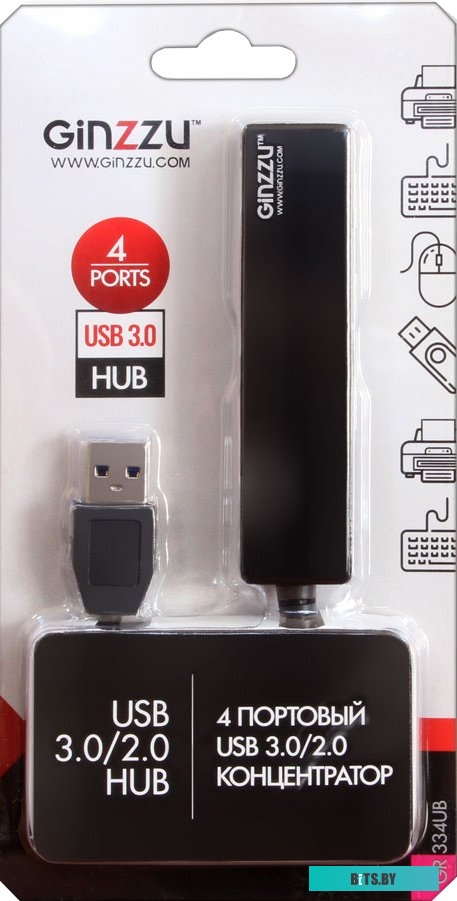 USB-хаб Ginzzu GR-334UB