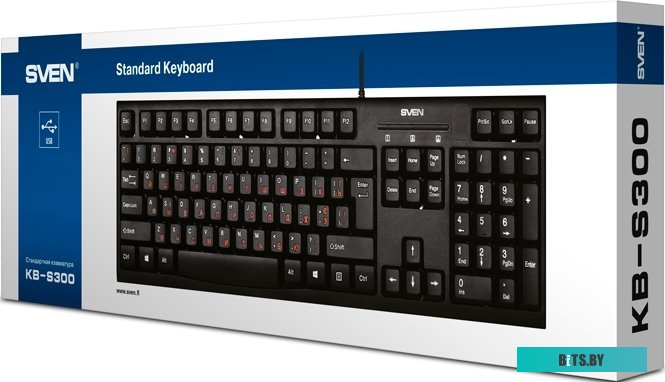 Клавиатура Sven KB-S300 (серебристый/черный)