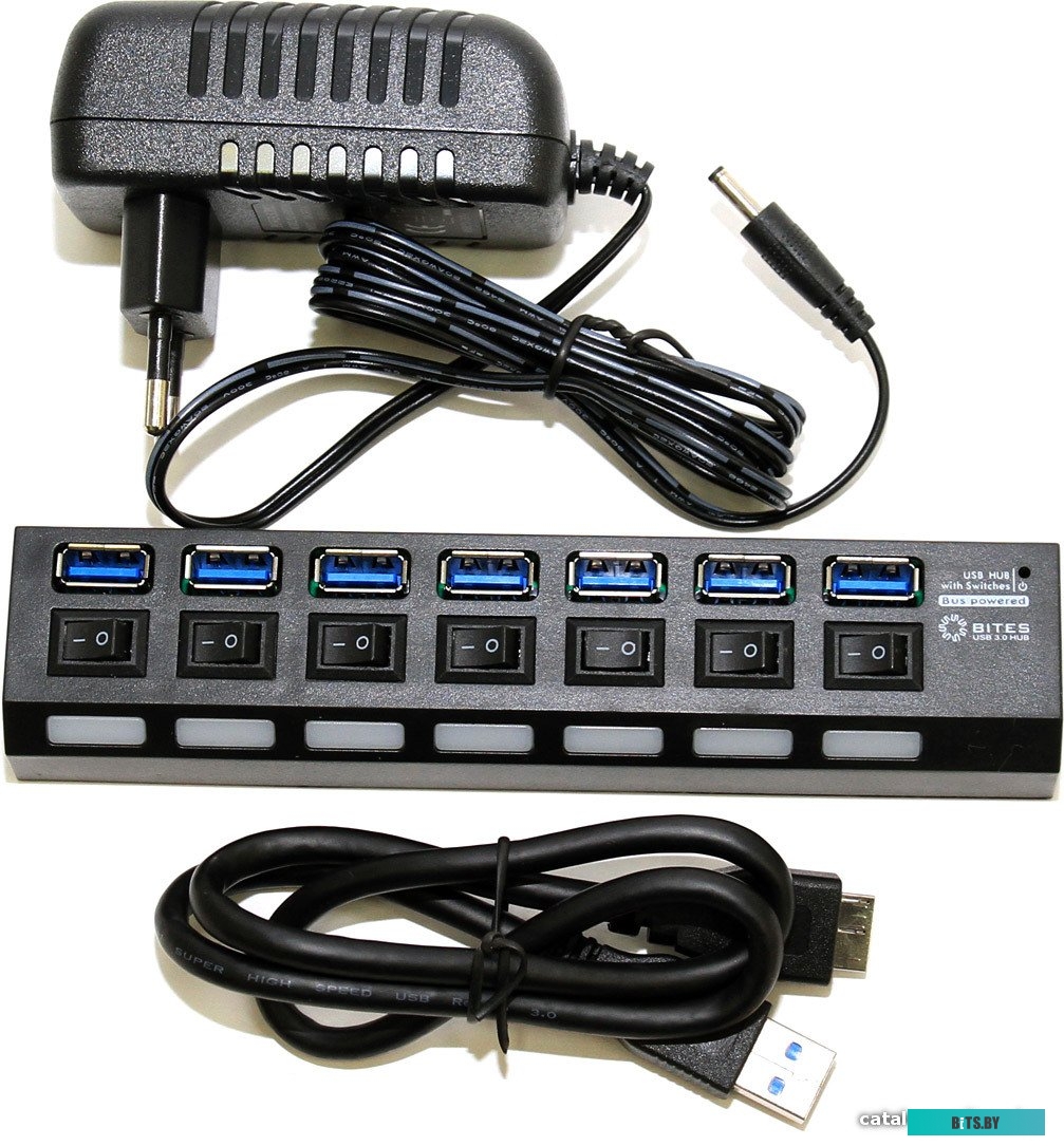 USB-хаб 5bites HB37-303PBK