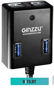 Хаб USB GR-384UAB GINZZU USB 3.0 4 port + adapter