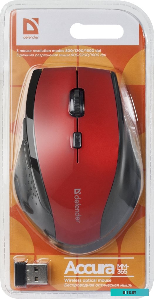 Мышь Defender Accura MM-365 (красный) <52367>